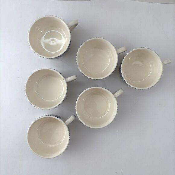 Currier Ives Teacups Vintage 1950s Old Grist Mill Horse Buggy Coffee Set of 6 - Picture 3 of 6